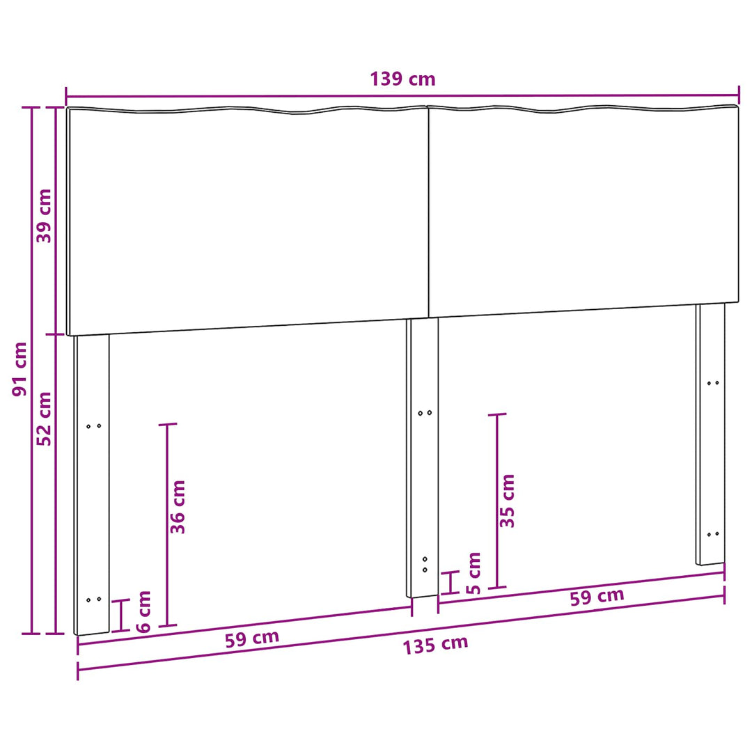 Sengegavl med naturkant ROSTOCK Hvid 135 cm Massivt Akacietræ