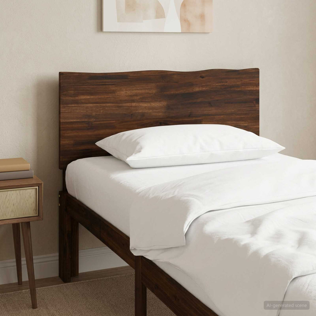 Sengegavl med naturkant ROSTOCK Mørk Brun 90 cm