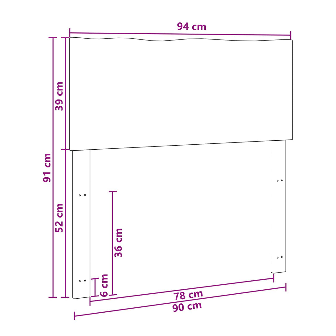 Sengegavl med naturkant ROSTOCK Naturfarvet 90 cm