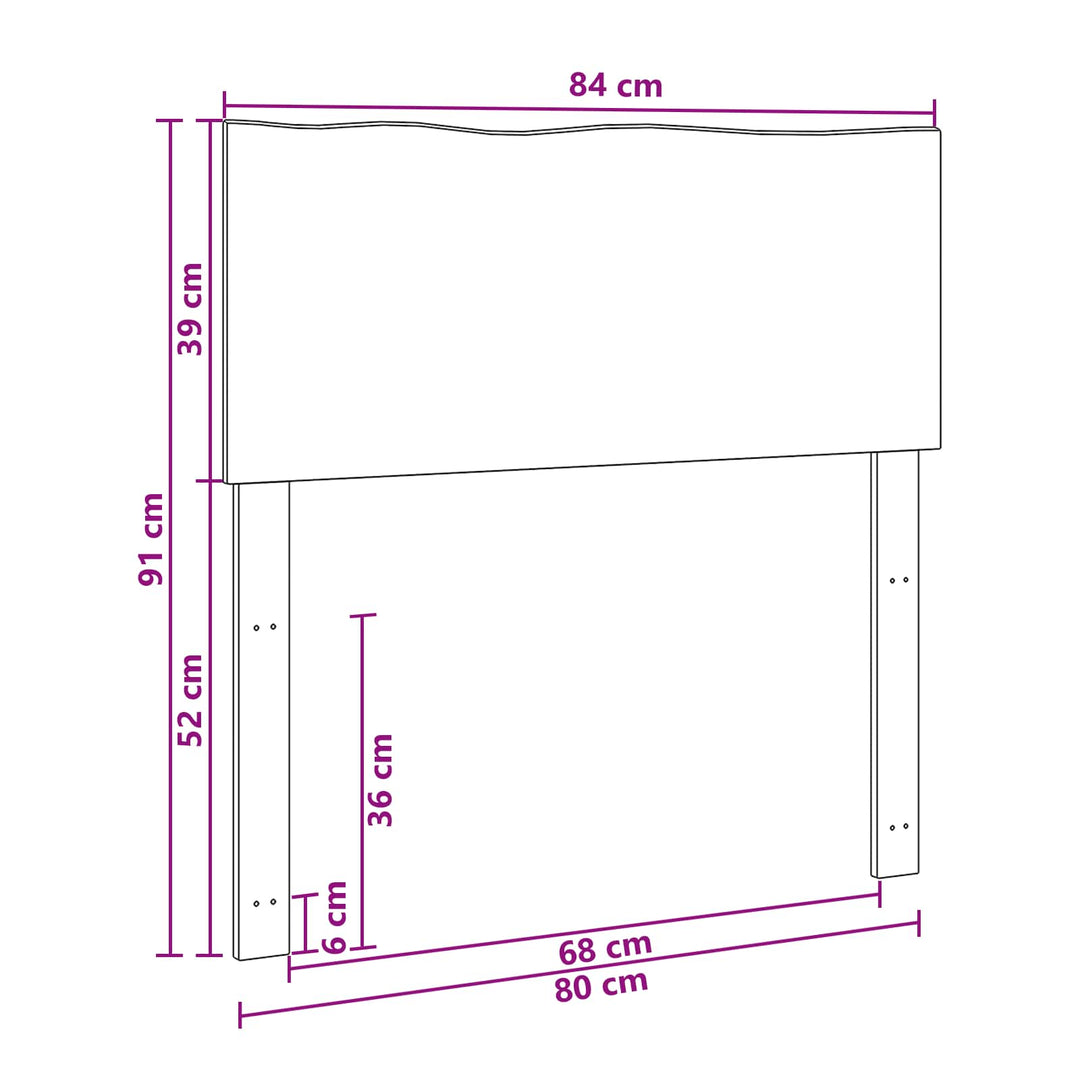 Sengegavl med naturkant ROSTOCK Mørk Brun 80 cm