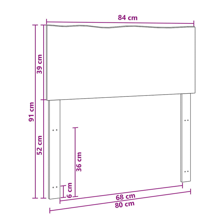 Sengegavl med naturkant ROSTOCK Naturfarvet 80 cm