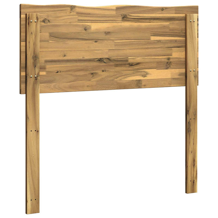 Sengegavl med naturkant ROSTOCK Hvid 80 cm Massivt Akacietræ