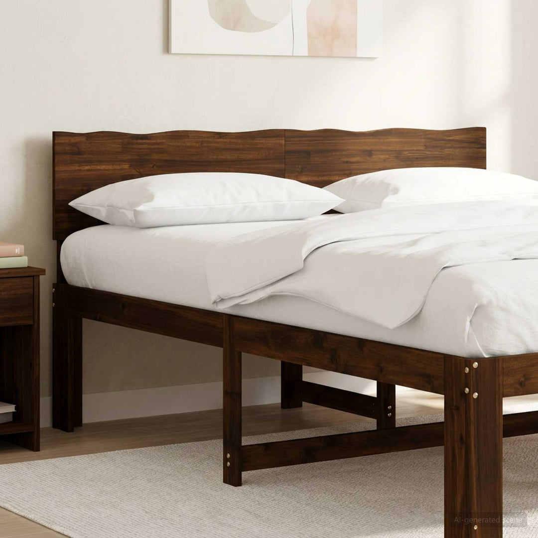 Sengegavl med naturkant ROSTOCK Mørk Brun 140 cm