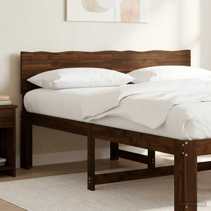Sengegavl med naturkant ROSTOCK Mørk Brun 140 cm