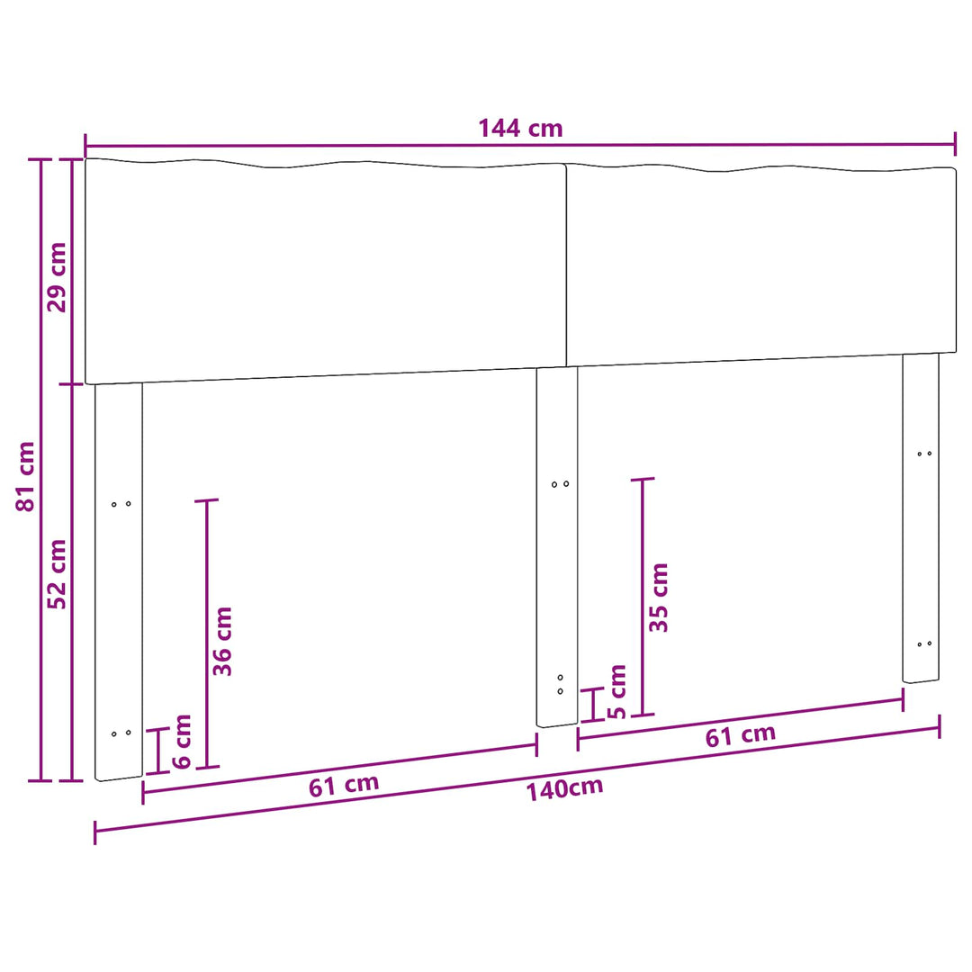 Sengegavl med naturkant ROSTOCK Mørk Brun 140 cm