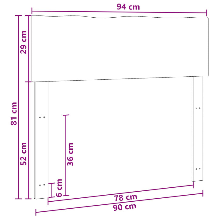Sengegavl med naturkant ROSTOCK Mørk Brun 90 cm