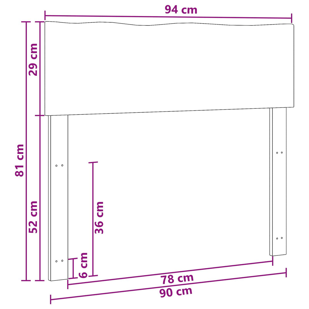 Sengegavl med naturkant ROSTOCK Hvid 90 cm Massivt Akacietræ