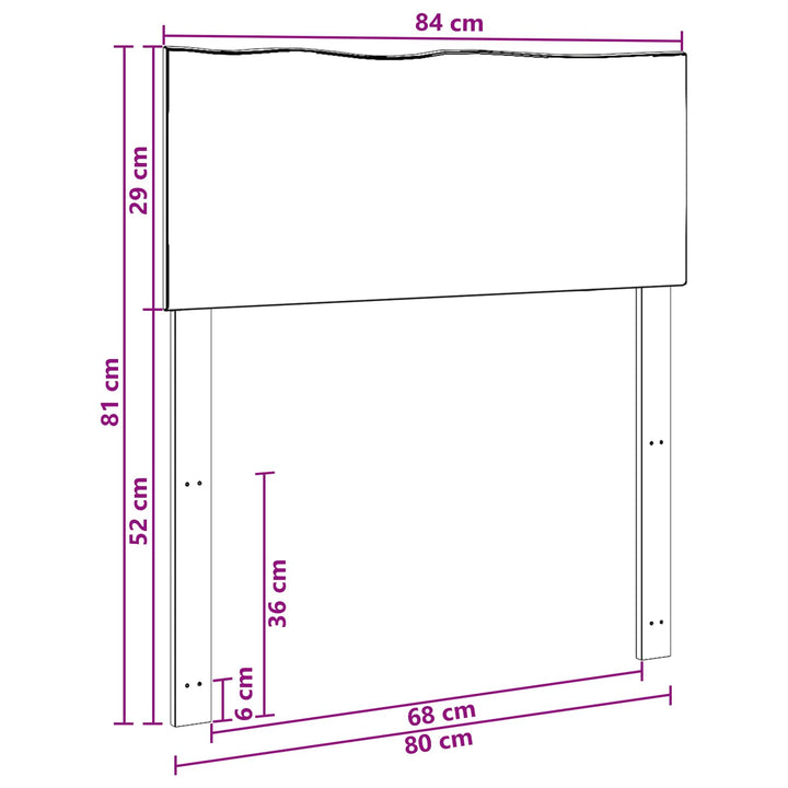 Sengegavl med naturkant ROSTOCK Mørk Brun 80 cm