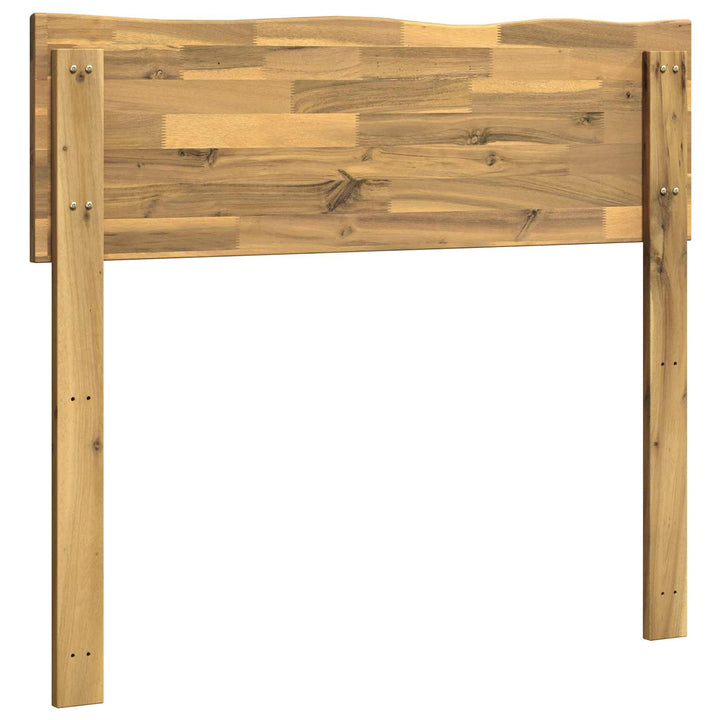 Sengegavl med naturkant ROSTOCK Hvid 80 cm Massivt Akacietræ