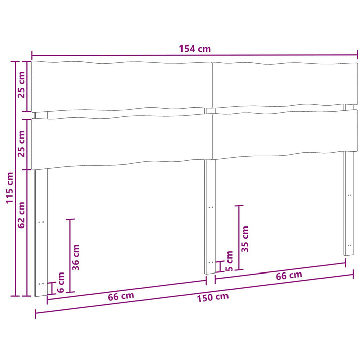 Sengegavl med levende kant ROSTOCK Mørk Brun 150 cm