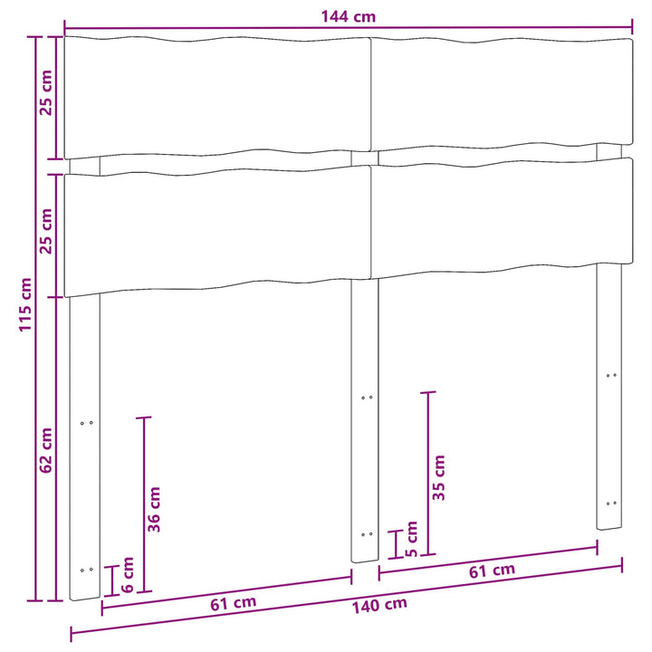 Sengegavl med levende kant ROSTOCK Naturfarvet 140 cm