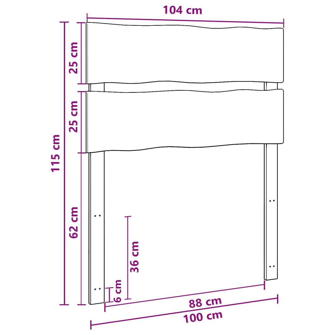 Sengegavl med levende kant ROSTOCK Naturfarvet 100 cm