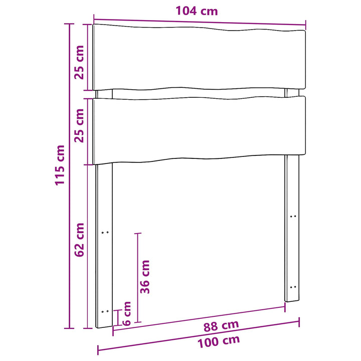 Sengegavl med levende kant ROSTOCK Naturfarvet 100 cm