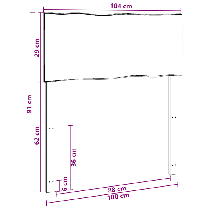 Sengegavl med levende kant ROSTOCK Hvid 100 cm