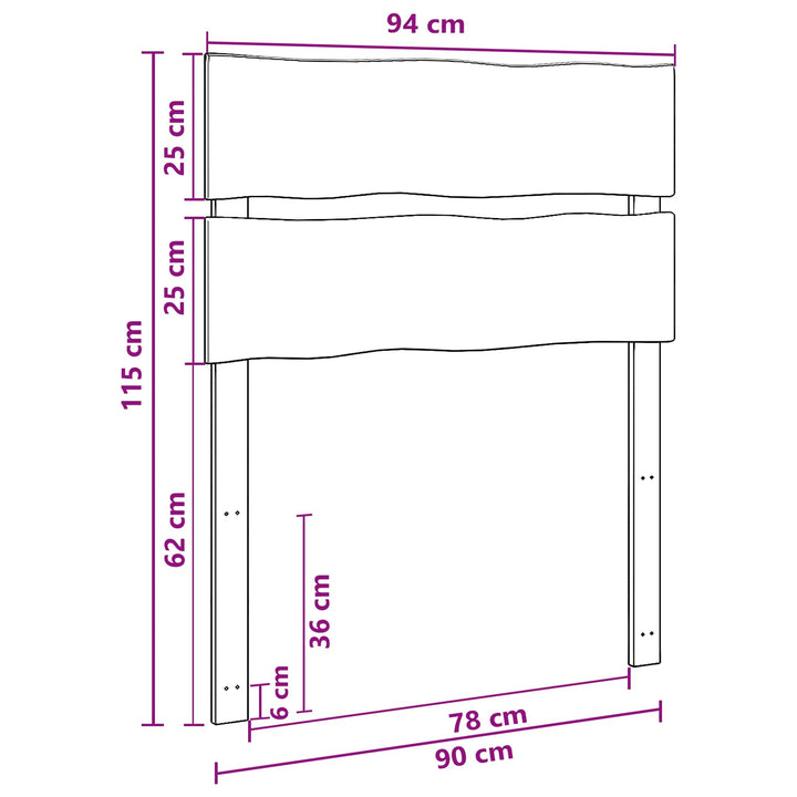 Sengegavl med levende kant ROSTOCK Mørk Brun 90 cm