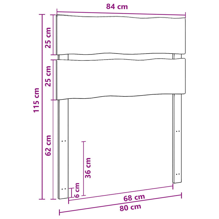 Sengegavl med levende kant ROSTOCK Mørk Brun 80 cm