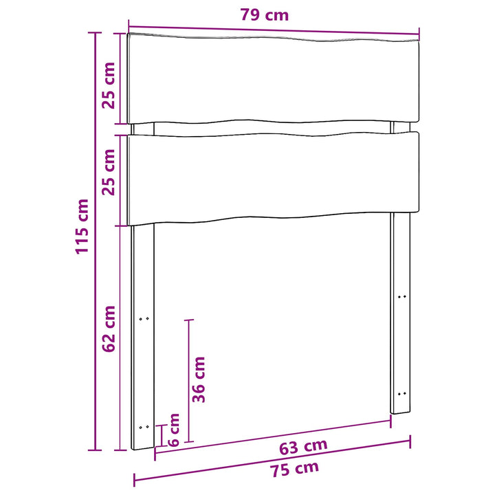 Sengegavl med levende kant ROSTOCK Naturfarvet 75 cm