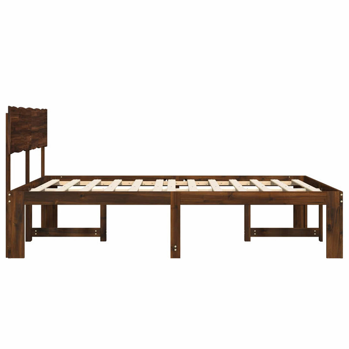 Dobbelt Sengestel med Hovedgærde ROSTOCK Mørk Brun 135 x 190 cm