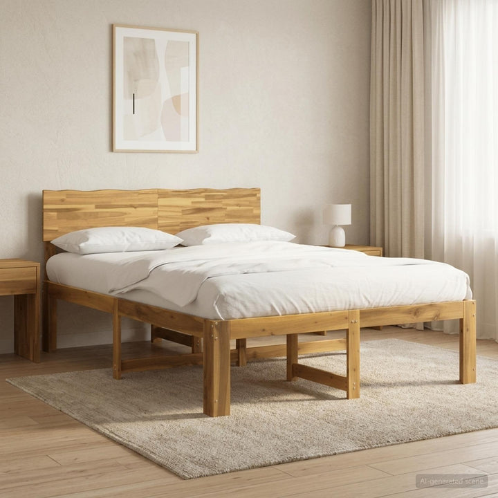Dobbelt Sengestel med Hovedgærde ROSTOCK Hvid 140 x 190 cm