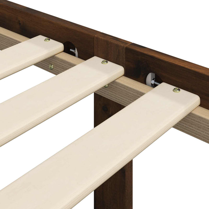 Dobbelt Sengestel med Hovedgærde ROSTOCK Mørk Brun 120 x 190 cm