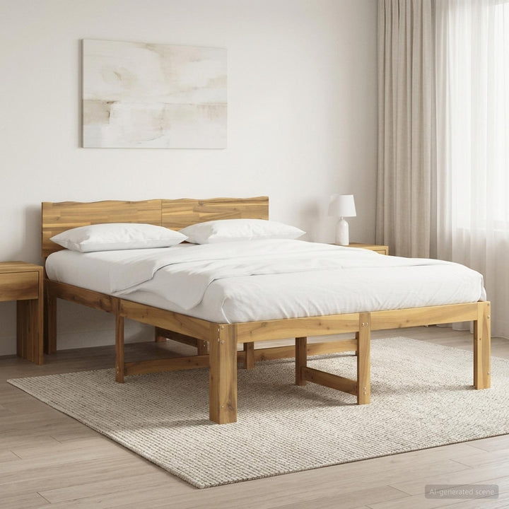 Dobbelt Sengestel med Hovedgærde ROSTOCK Hvid 135 x 190 cm