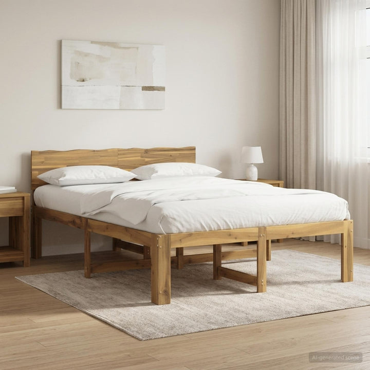 Dobbelt Sengestel med Hovedgærde ROSTOCK Hvid 140 x 190 cm
