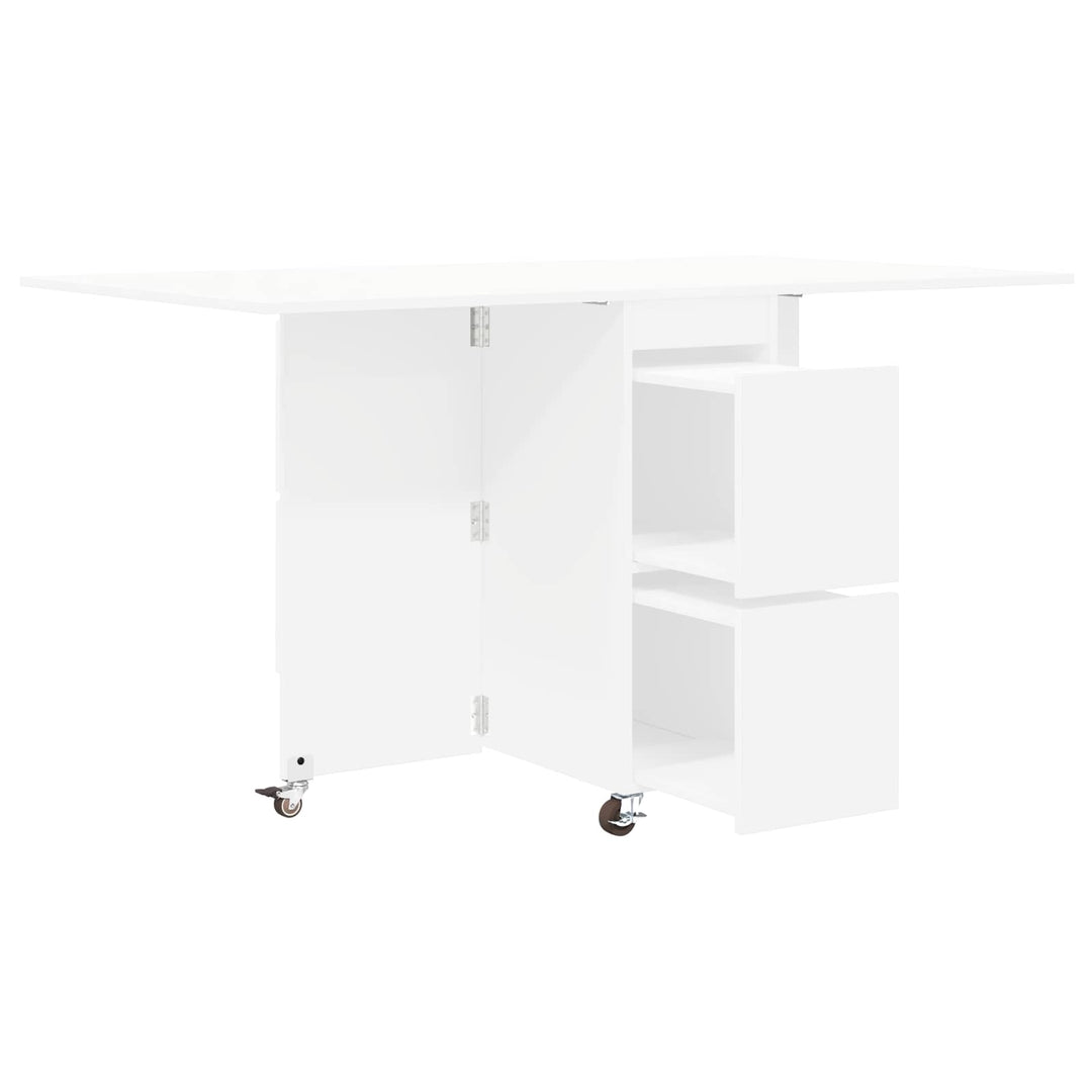 Spisebord 2 pcs 140 x 80 x 77 cm Konstrueret træ Hvid