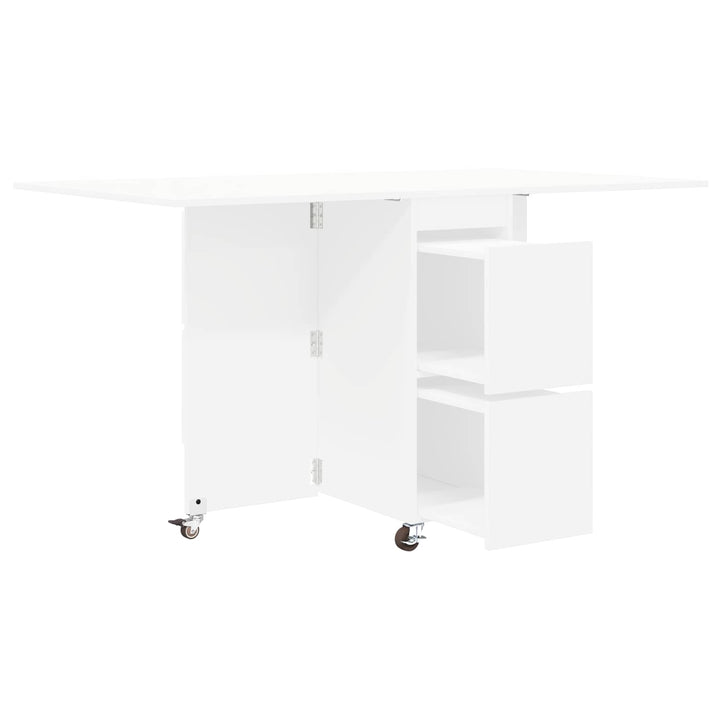 Spisebord 2 pcs 140 x 80 x 77 cm Konstrueret træ Hvid