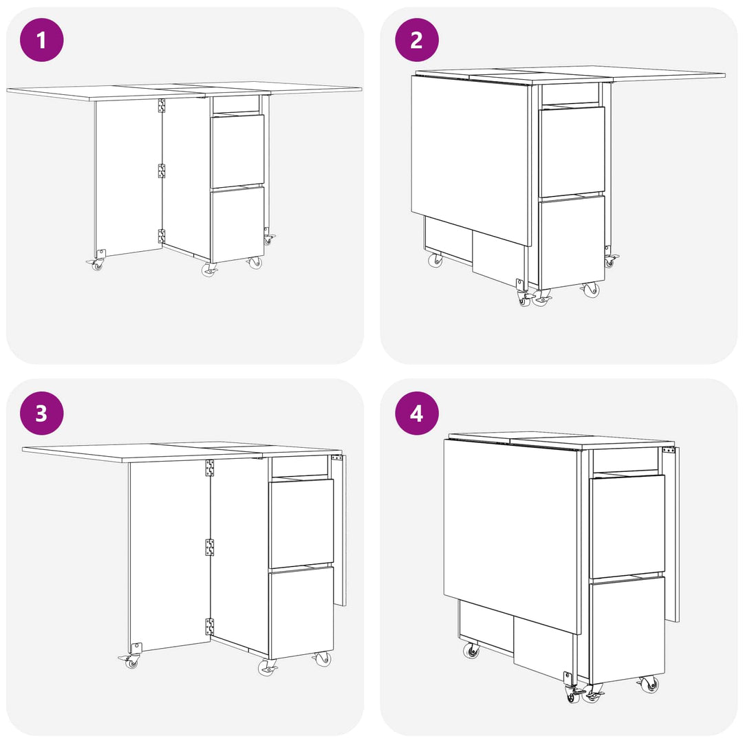 Spisebord 2 pcs 140 x 80 x 77 cm Konstrueret træ Hvid