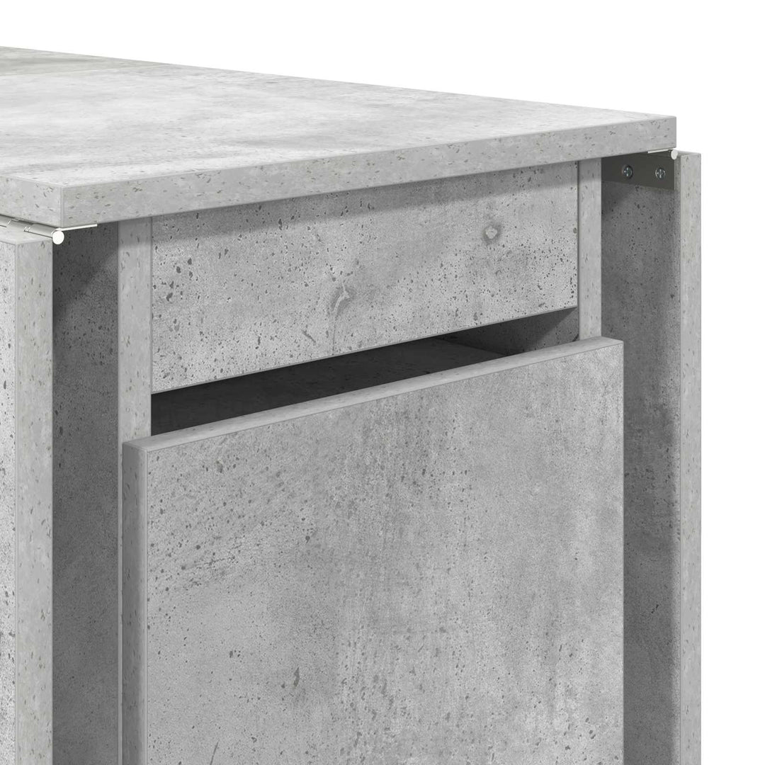 Spisebord 140 x 80 x 77 cm Konstrueret træ Betongrå Rektangulær