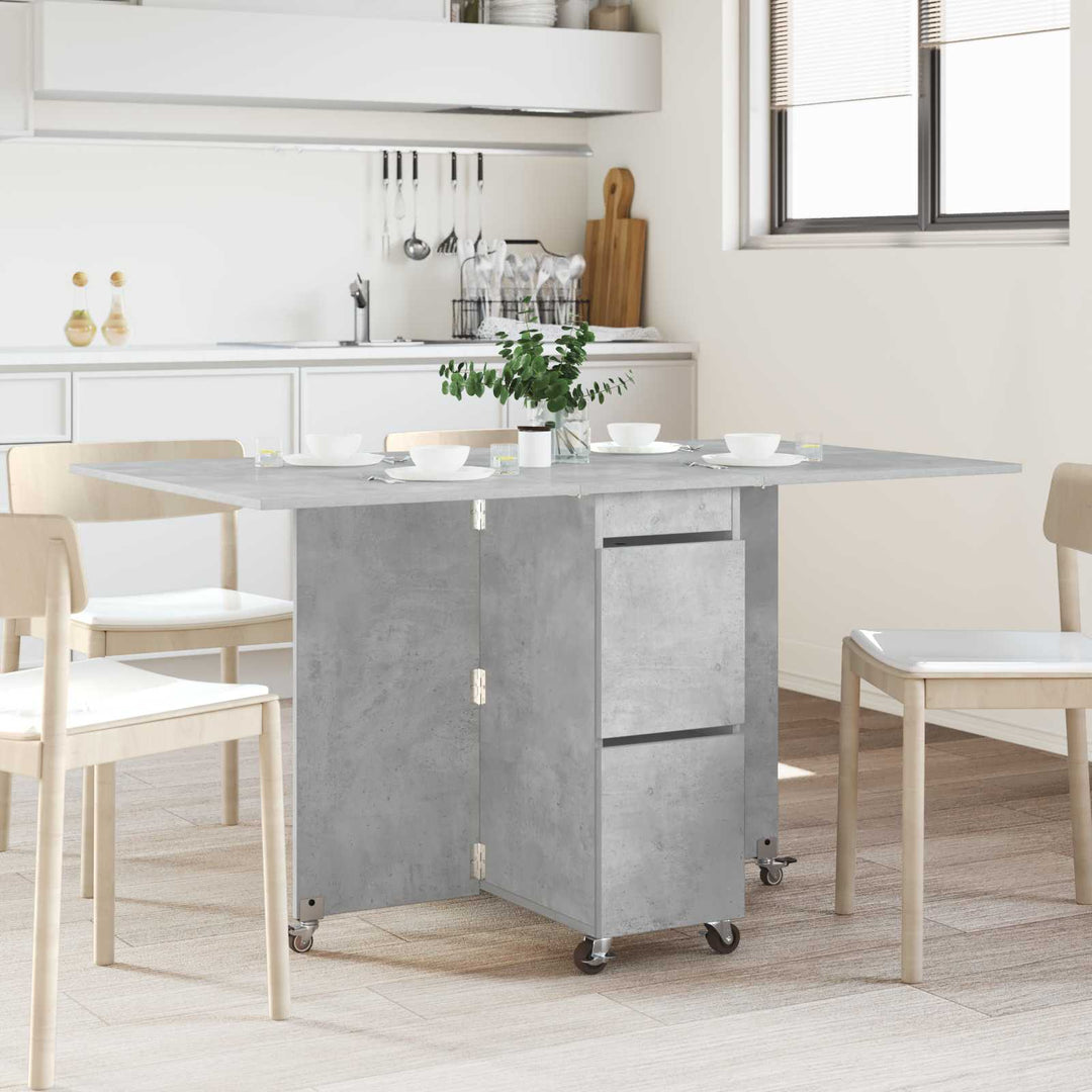 Spisebord 140 x 80 x 77 cm Konstrueret træ Betongrå Rektangulær