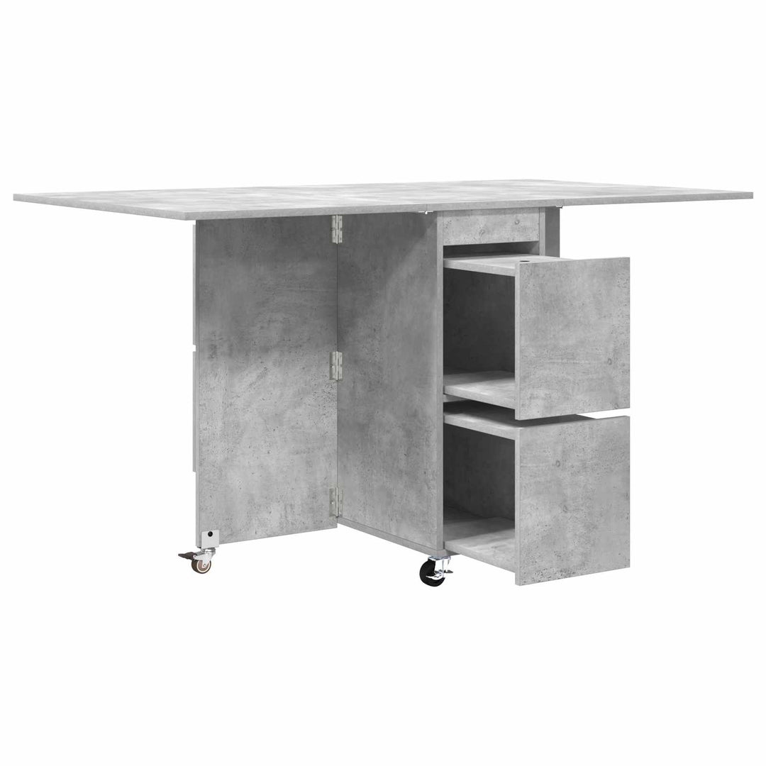 Spisebord 140 x 80 x 77 cm Konstrueret træ Betongrå Rektangulær