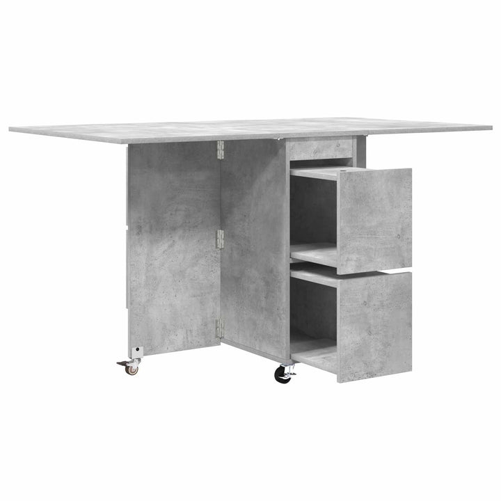 Spisebord 140 x 80 x 77 cm Konstrueret træ Betongrå Rektangulær
