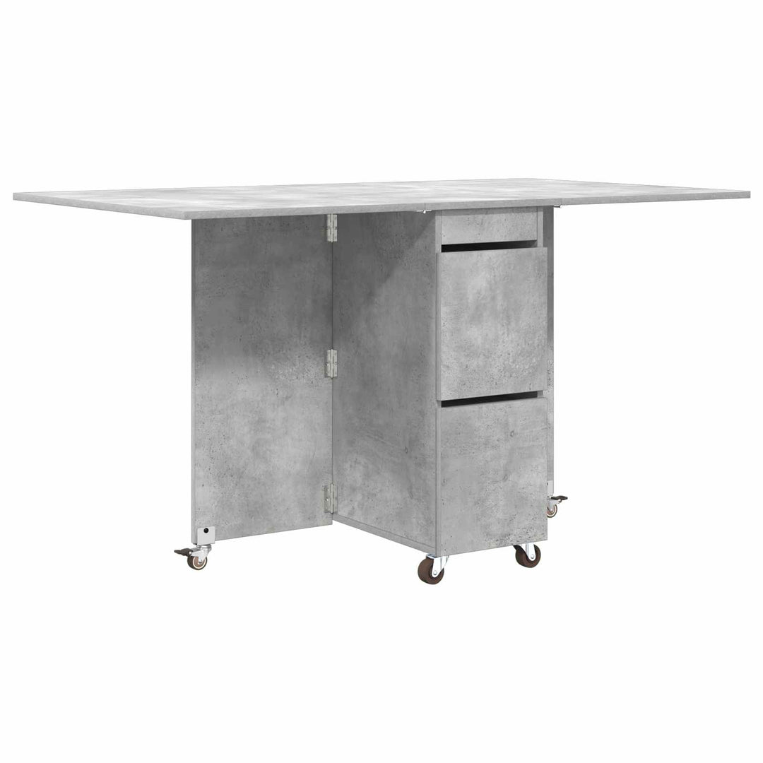 Spisebord 140 x 80 x 77 cm Konstrueret træ Betongrå Rektangulær