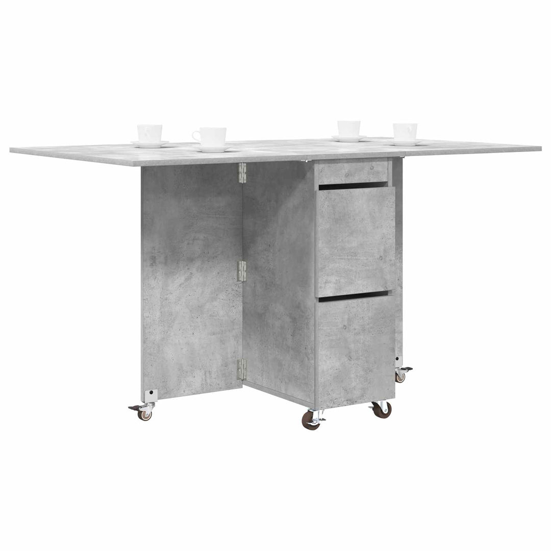 Spisebord 140 x 80 x 77 cm Konstrueret træ Betongrå Rektangulær