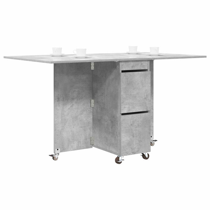Spisebord 140 x 80 x 77 cm Konstrueret træ Betongrå Rektangulær