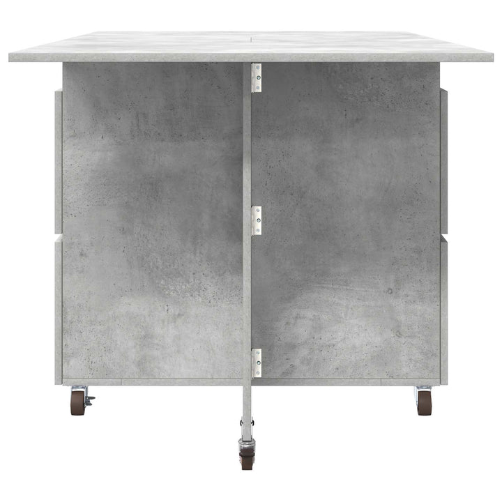 Spisebord 140 x 80 x 77 cm Konstrueret træ Betongrå Rektangulær