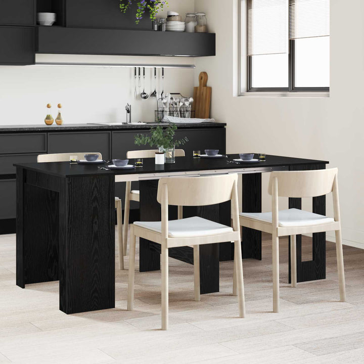 Spisebord 180 x 85 x 75 cm Konstrueret træ Sort eg Rektangulær