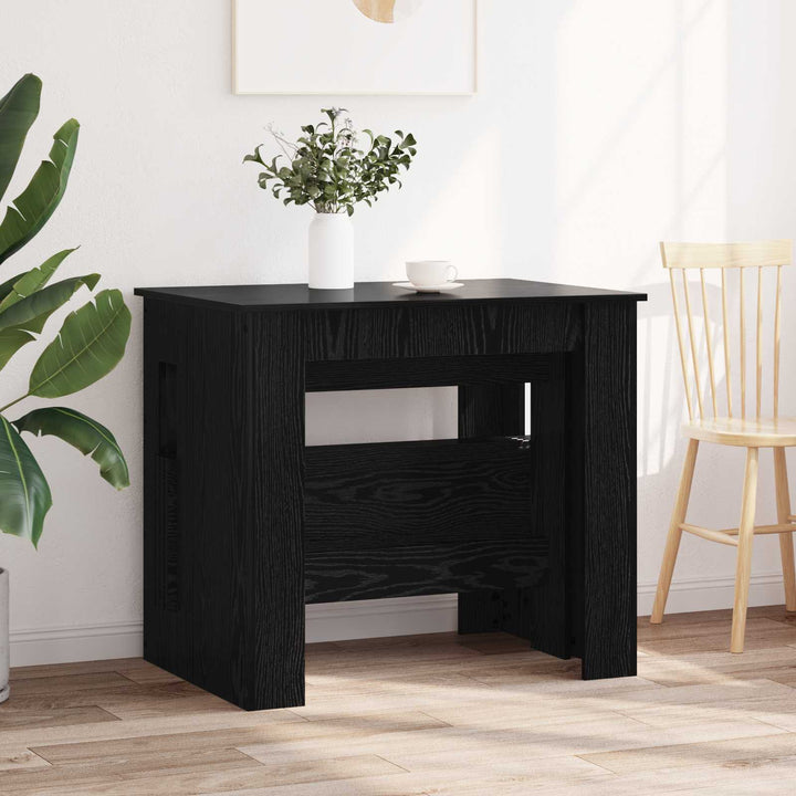 Spisebord 180 x 85 x 75 cm Konstrueret træ Sort eg Rektangulær