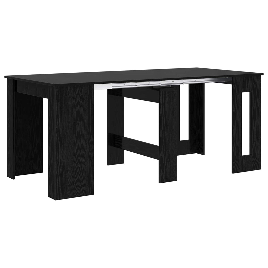 Spisebord 180 x 85 x 75 cm Konstrueret træ Sort eg Rektangulær