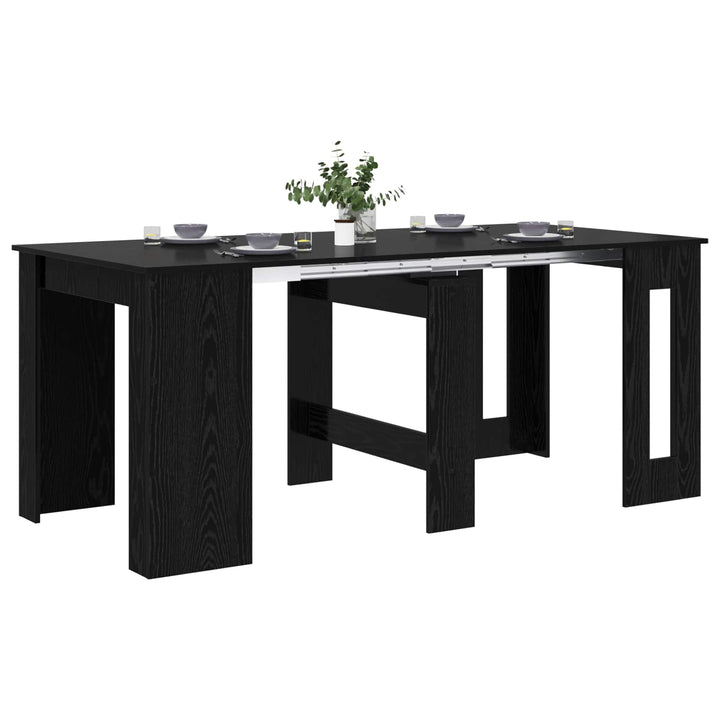 Spisebord 180 x 85 x 75 cm Konstrueret træ Sort eg Rektangulær