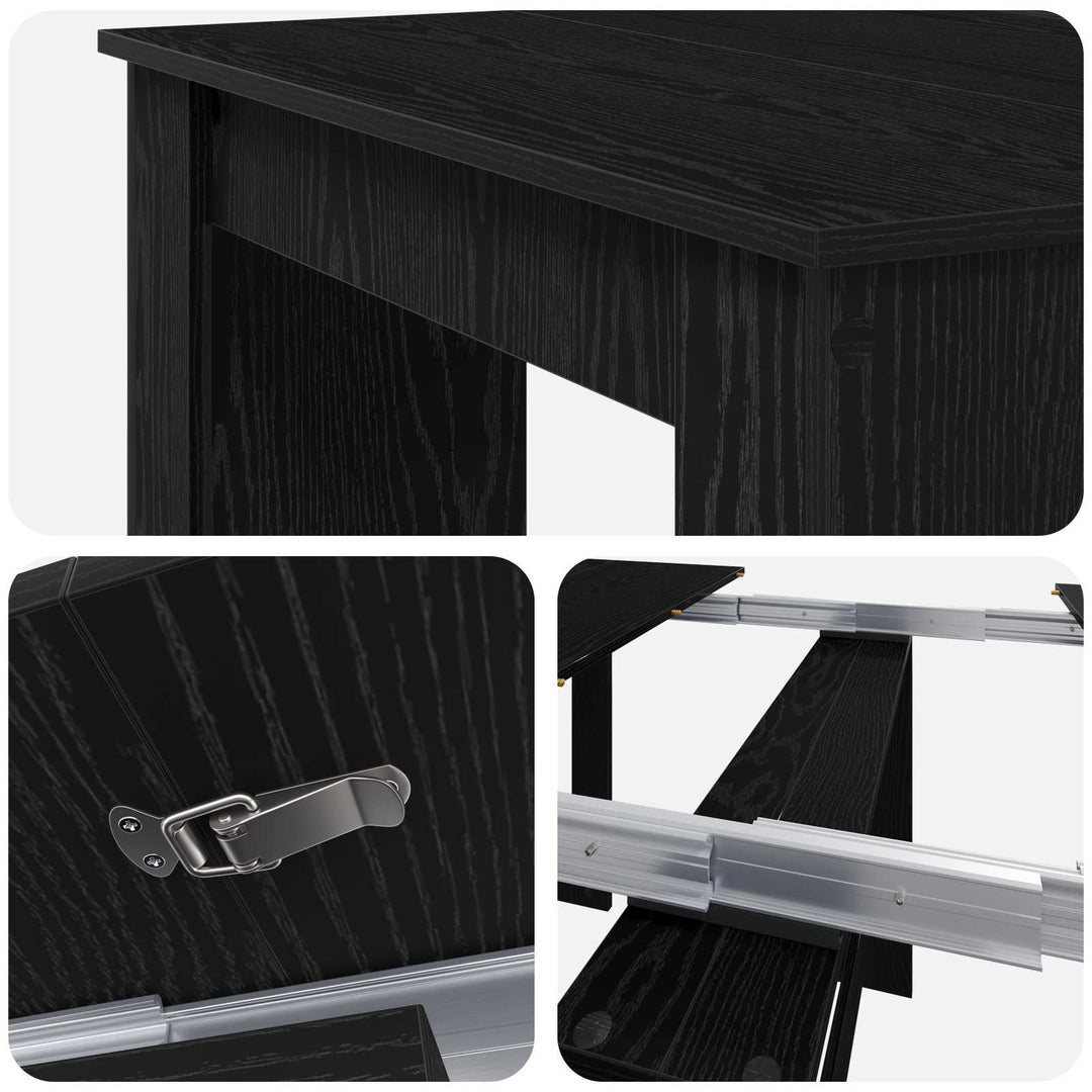 Spisebord 240 x 85 x 75 cm Konstrueret træ Sort eg Rektangulær