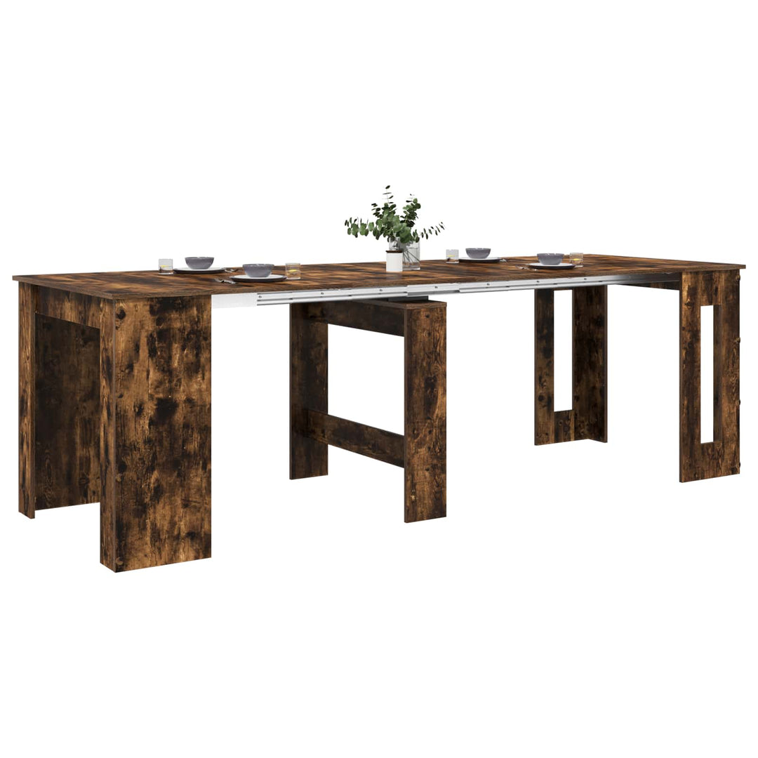 Spisebord 240 x 85 x 75 cm Konstrueret træ Røget eg Rektangulær