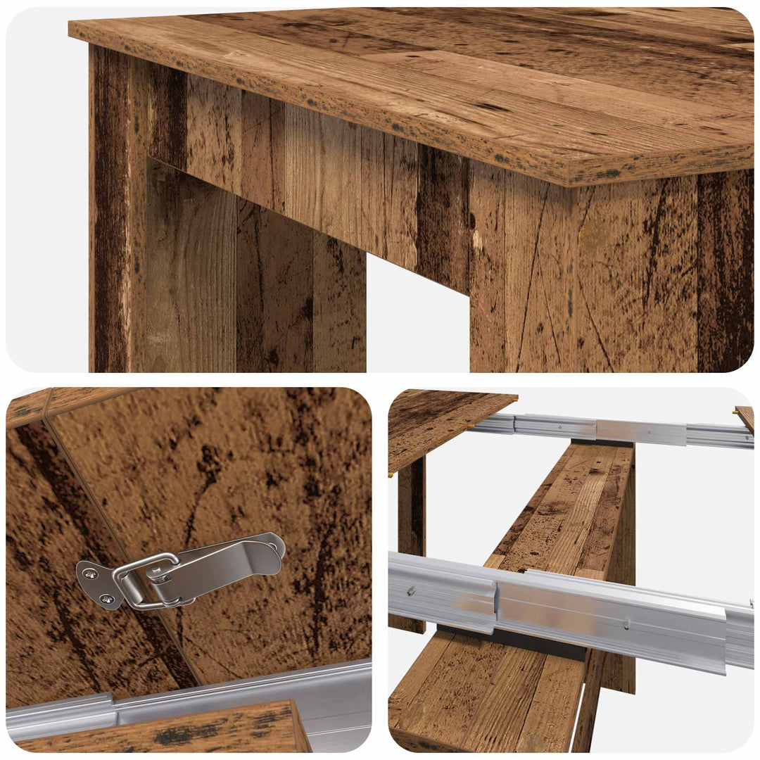 Spisebord 240 x 85 x 75 cm Konstrueret træ Gammelt træ