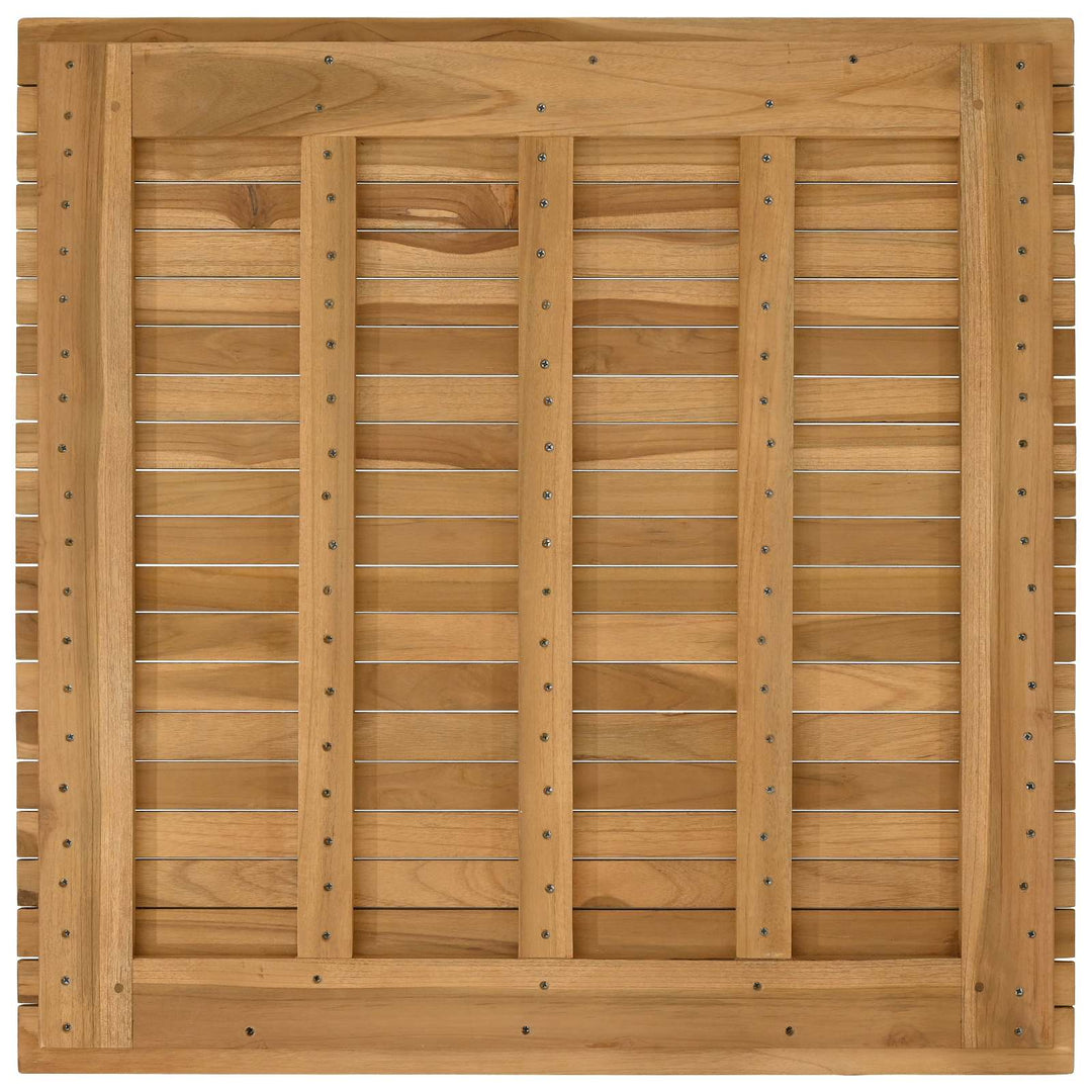 Bordplade 80 x 80 x 3,5 cm Firkantet Massiv Teaktræ Naturfarvet