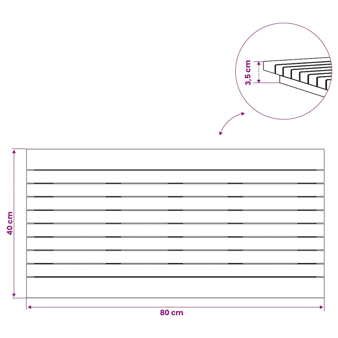 Bordplade 80 x 40 x 3,5 cm Rektangulær Massiv Teaktræ
