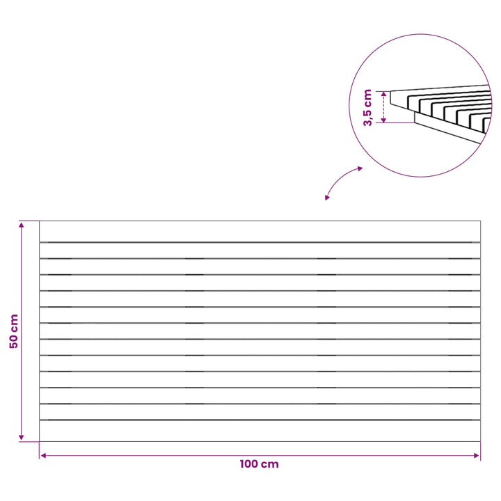 Bordplade 100 x 50 x 3,5 cm Rektangulær Massiv Teaktræ