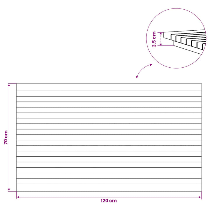 Bordplade 120 x 70 x 3,5 cm Rektangulær Massiv Teaktræ
