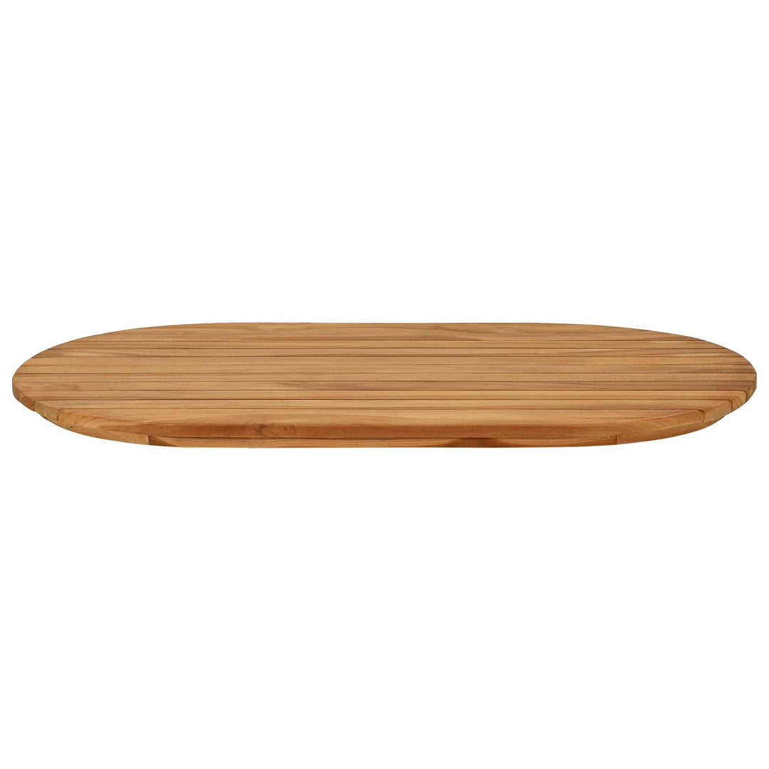 Bordplade 80 x 40 x 3,5 cm Oval Massiv Teaktræ Naturfarvet