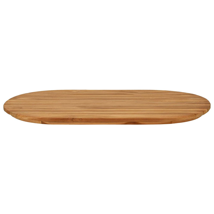 Bordplade 80 x 40 x 3,5 cm Oval Massiv Teaktræ Naturfarvet